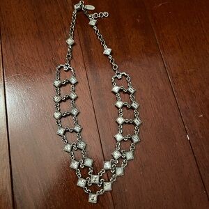 Chic Silver Geometric Necklace art deco style purchased in 1990’s